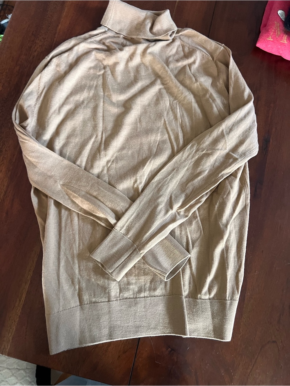 Men’s Tan H&M Turtleneck Sweater | Large | 100% Wool